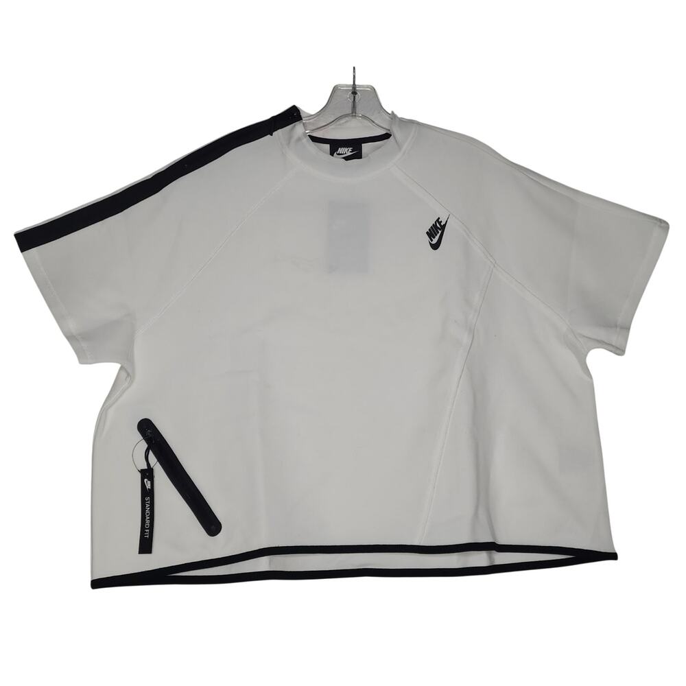 Nike Women’s Tech Fleece Reimagined Cropped T-Shirt White Size 2X
